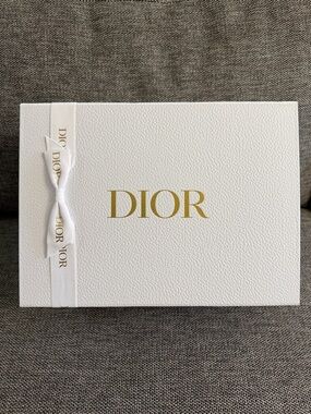 Dior White Empty Rectangular Large Gift Box White Ribbon Paper Holiday Birthday